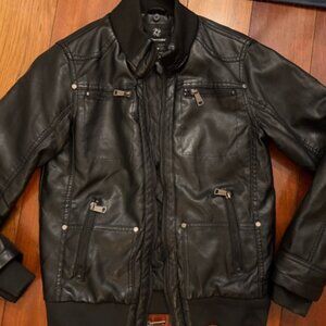 Child Faux Black Leather Jacket